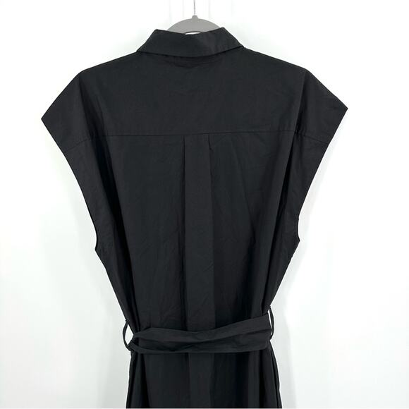 Everlane The Supima Cotton Short-Sleeve Shirt Dress in black Size 14 NWOT - Picture 7 of 11